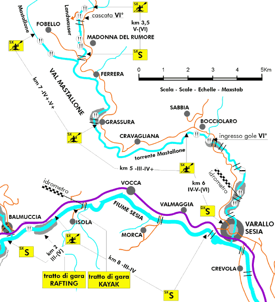 Scarica la cartina fluviale del Sesia da Alagna a Varallo